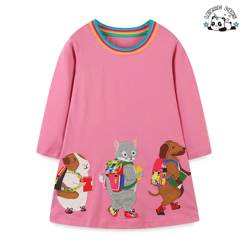 LEZONKIDS - Customizable High Quality Toddler Girl Clothes Cotton Long Sleeve Girls Dresses Kids Clothes Girls Dress